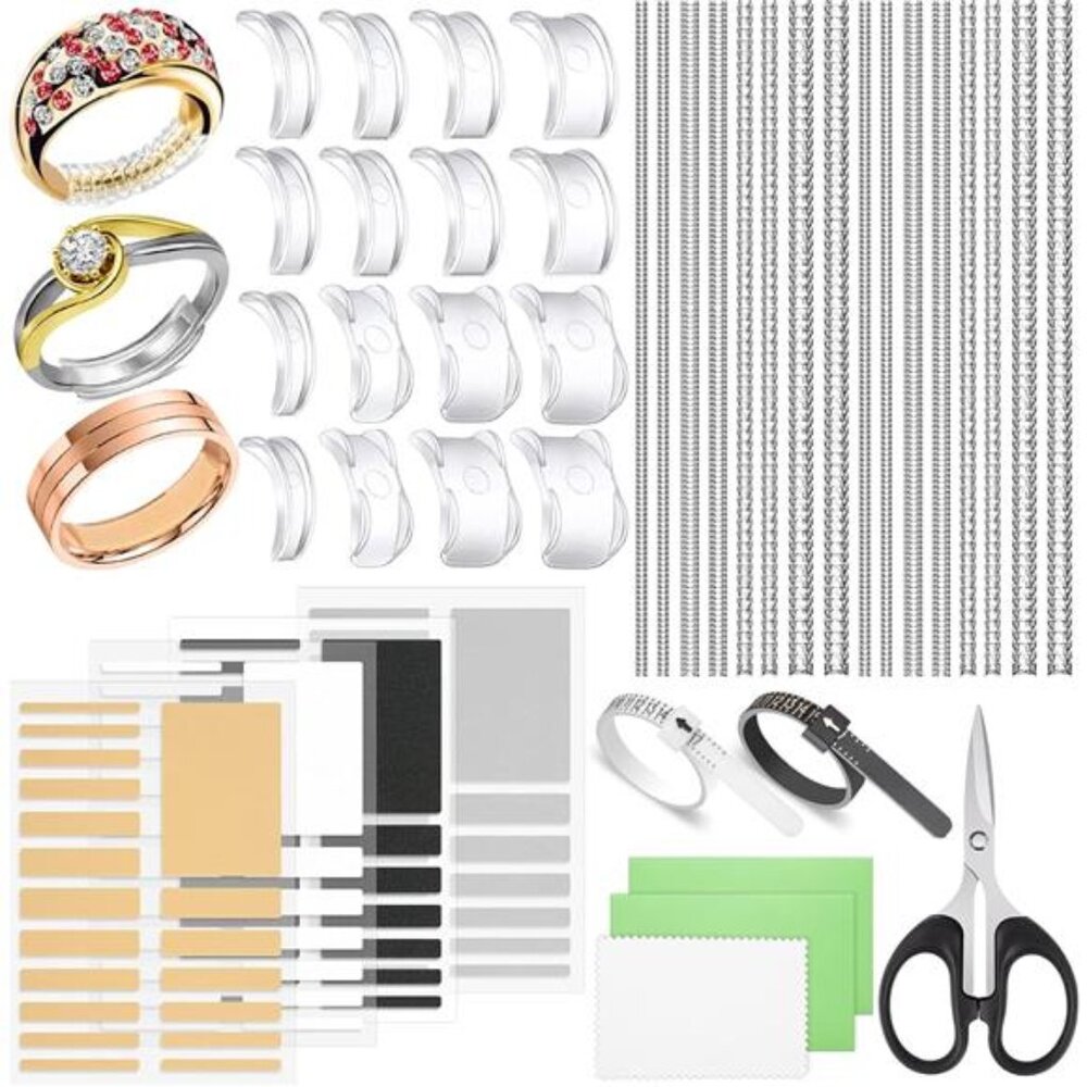 114 Pcs Ring Sizer Adjuster for Loose Rings with Ring Size Measuring Tool